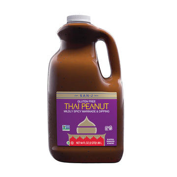 San-J - Gluten Free Thai Peanut Sauce -Traditional and Tasty Cooking Sauce - Non-GMO - 64 oz. Container