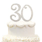 Hatcher Lee Bling Crystal 30 Birthday Cake Topper - Silver 30th Party Decoration, Model HCL-017, Made of Crystal and Metal
