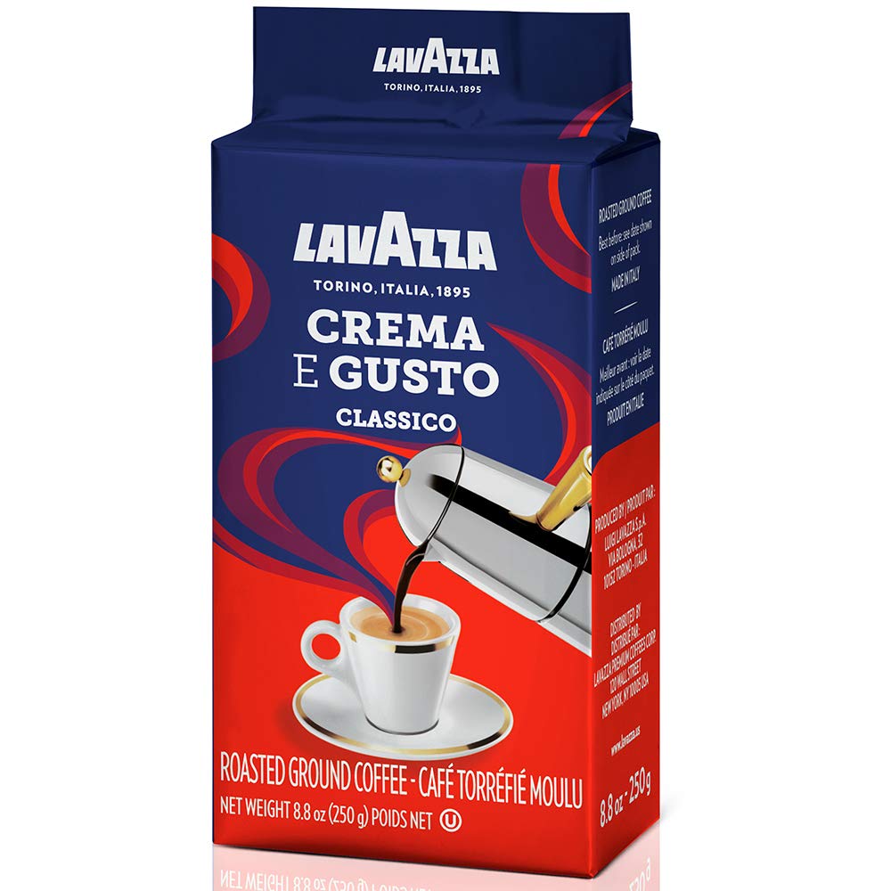 Lavazza Crema E Gusto Ground Coffee, Medium Roast, Arabica And Robusta Blend, 8.8 Oz Brick (Pack Of 4)