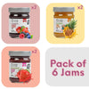 Assorted No Sugar Added Jams - 6 x 8 Fl. oz - 2 x Strawberry, Forest Fruits & Pineapple - Made in Greece, No Preservatives, Glut