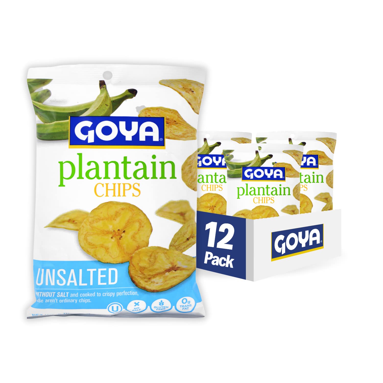 Goya Foods Plantain Chips With No Salt, 5 Ounce (Pack Of 12) 4932