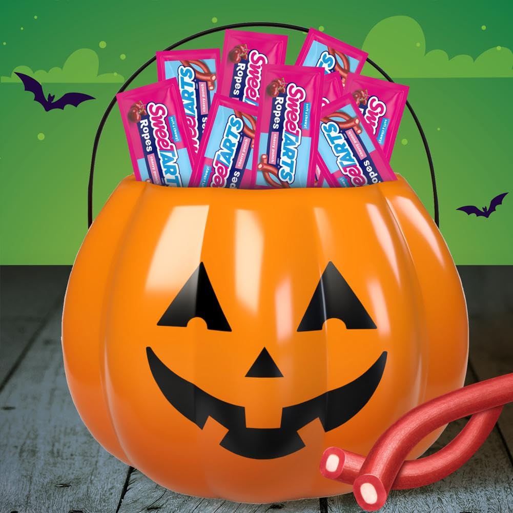 SweeTarts Ropes Candy, Halloween Trick or Treat Packs, 9oz Bag