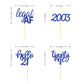 24 Pcs Glitter 21St Birthday Cupcake Toppers For Celebrating Twenty-One Years Old Birthday Party Decorations (Dark Blue Glitter)