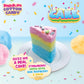 PartyPuffs Cotton Candy Cake - 4 Servings - Sliceable Celebration Cake With Strawberry  Blue Raspberry  Lemon & Green Apple Flavors - Fun Party Dessert With Crunchy Marshmallow Bits - Gluten-Free Treat & Made in USA - 4oz