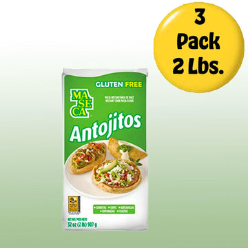 Maseca Antojitos Gluten Free Harina De Maiz (Corn Flour) 2 Lbs Bag 3 Pack