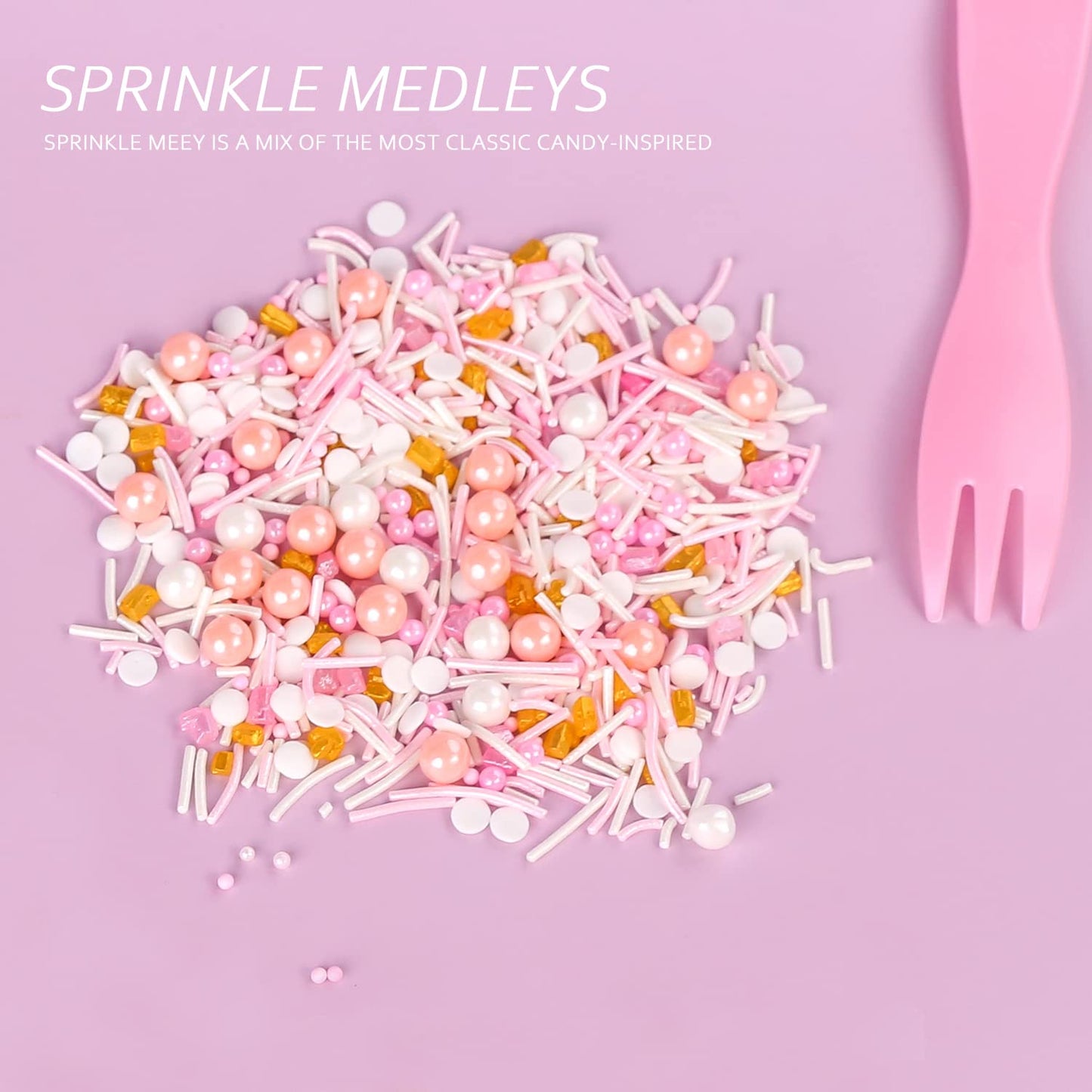 Sprinkles For Cake Decorating, 7 Ounce Rose Gold Edible Cake Decorations , Pink Sprinkles For Cupcake Toppers, Cookies, Chocolat