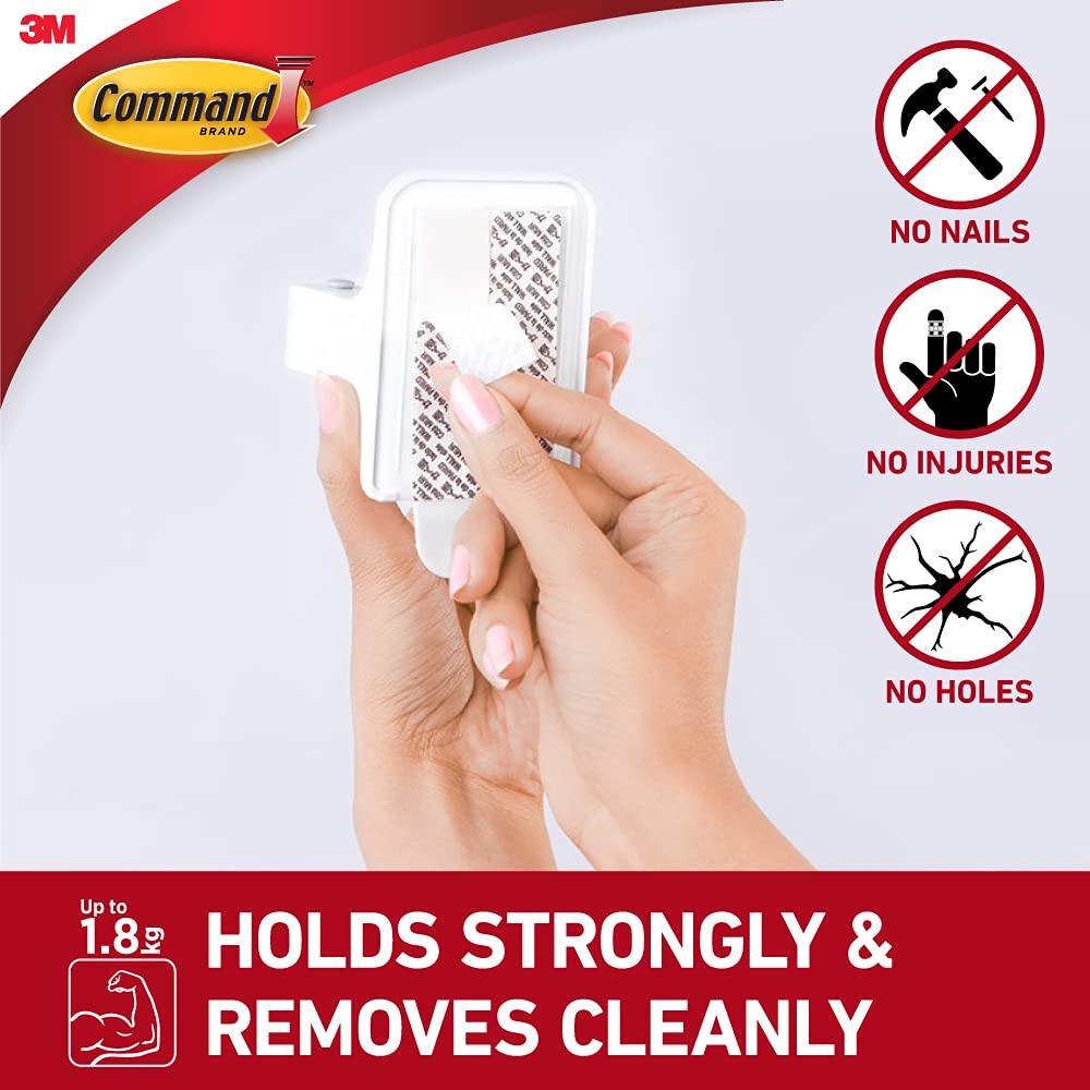 Command Broom And Mop Grippers Wall Hook, Damage Free Hanging Wall Mount Broom And Mop Holder, No Tools Household Cleaning Organ