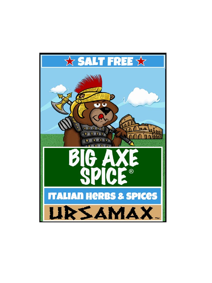 Big Axe Spice Ursamax - Italian/Mediterranean Seasoning Salt Free, Gluten Free, Sugar Free, Preservative Free - Vegetarian - Veg
