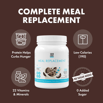 Yes You Can! Complete Meal Replacement Shake - 15 Servings, 20g Protein, 0g Added Sugars, Cookies & Cream