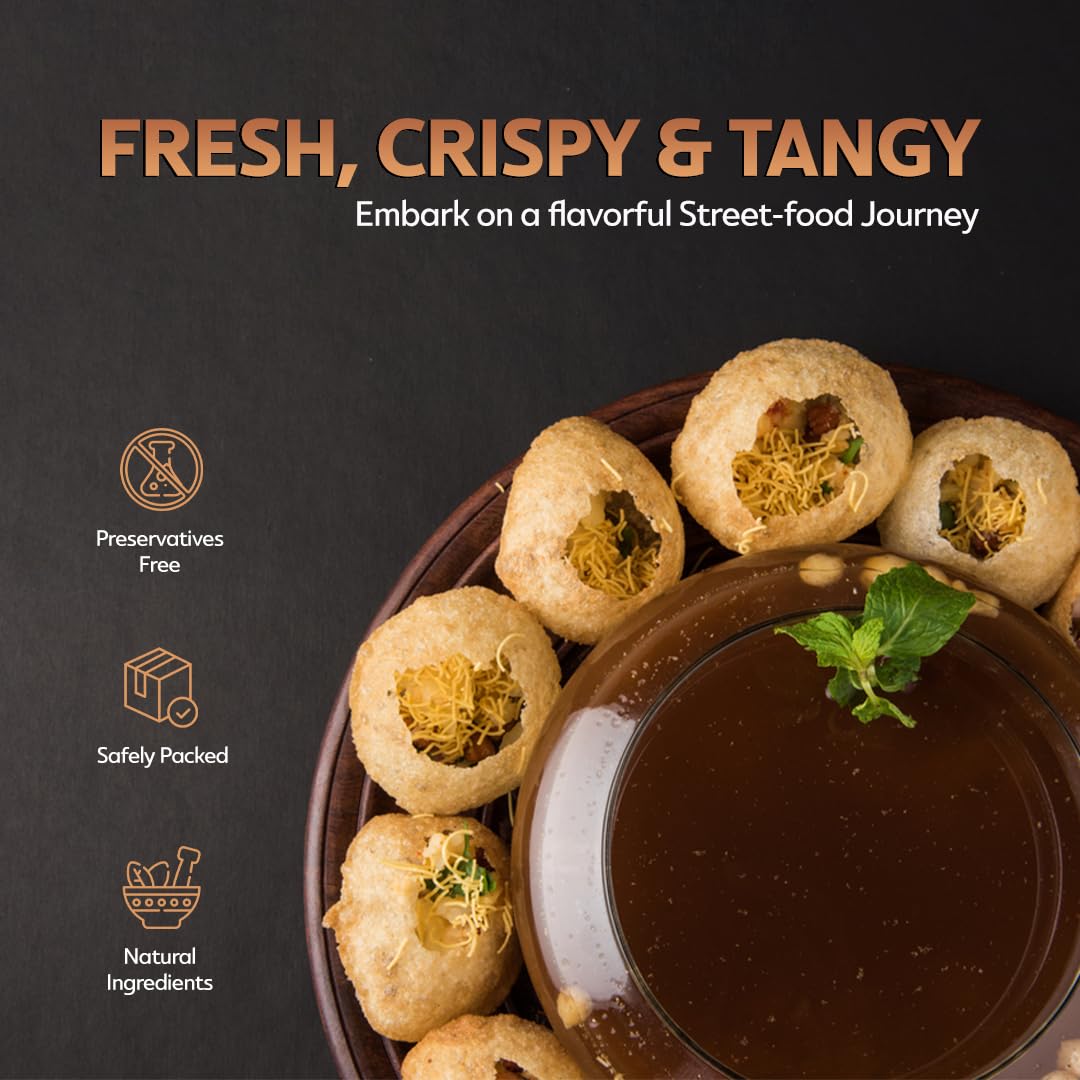 Hemani Pani Puri - Coins - Comes With Masala - Ready To Cook - 400G (14.1 Oz) - All Natural, Vegan & Non-Gmo - Indian Origin