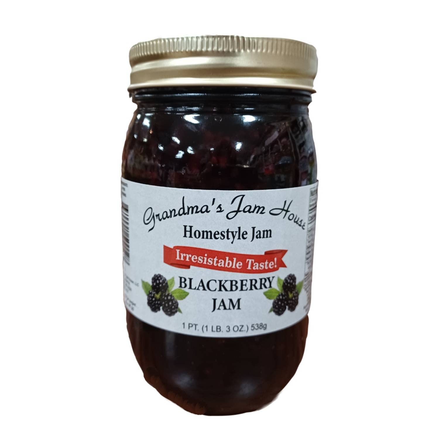 Grandmas Jam House Blackberry Jam, Homestyle, 1 Pint, Multi-Color