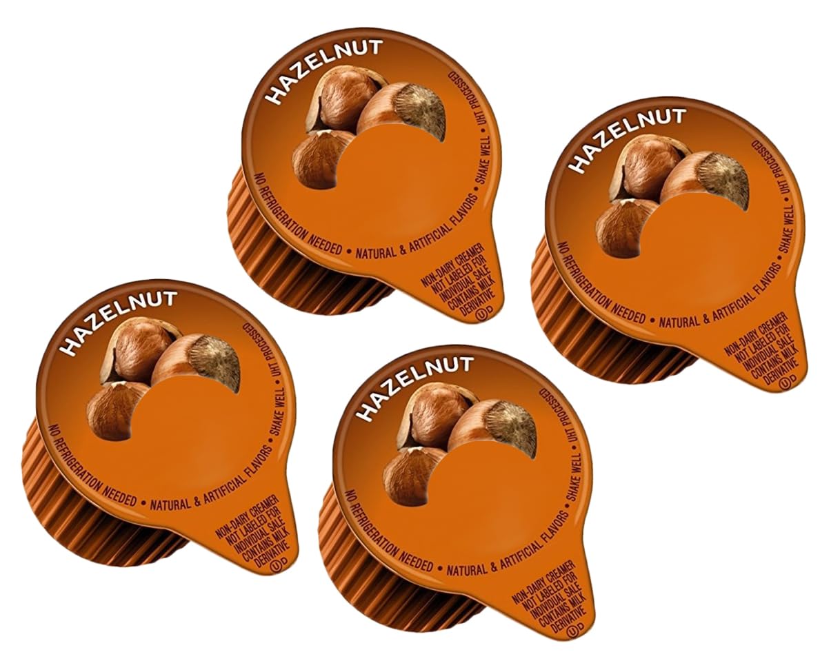 Creamer Singles Bundle | Made in America & Vegetarian | (48 Count, Hazelnut)