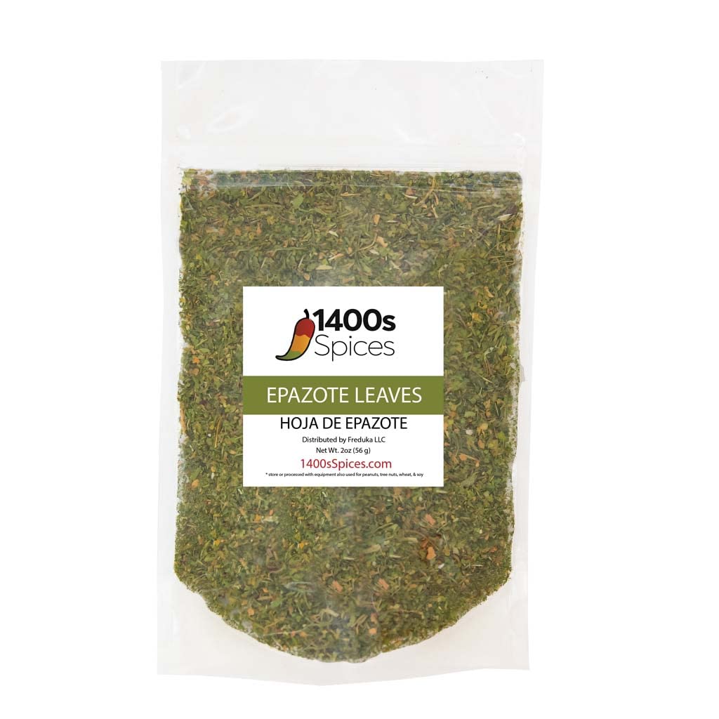 1400S SPICES Dried Epazote Leaves, Hojas de Epazote Cortadas, 2oz