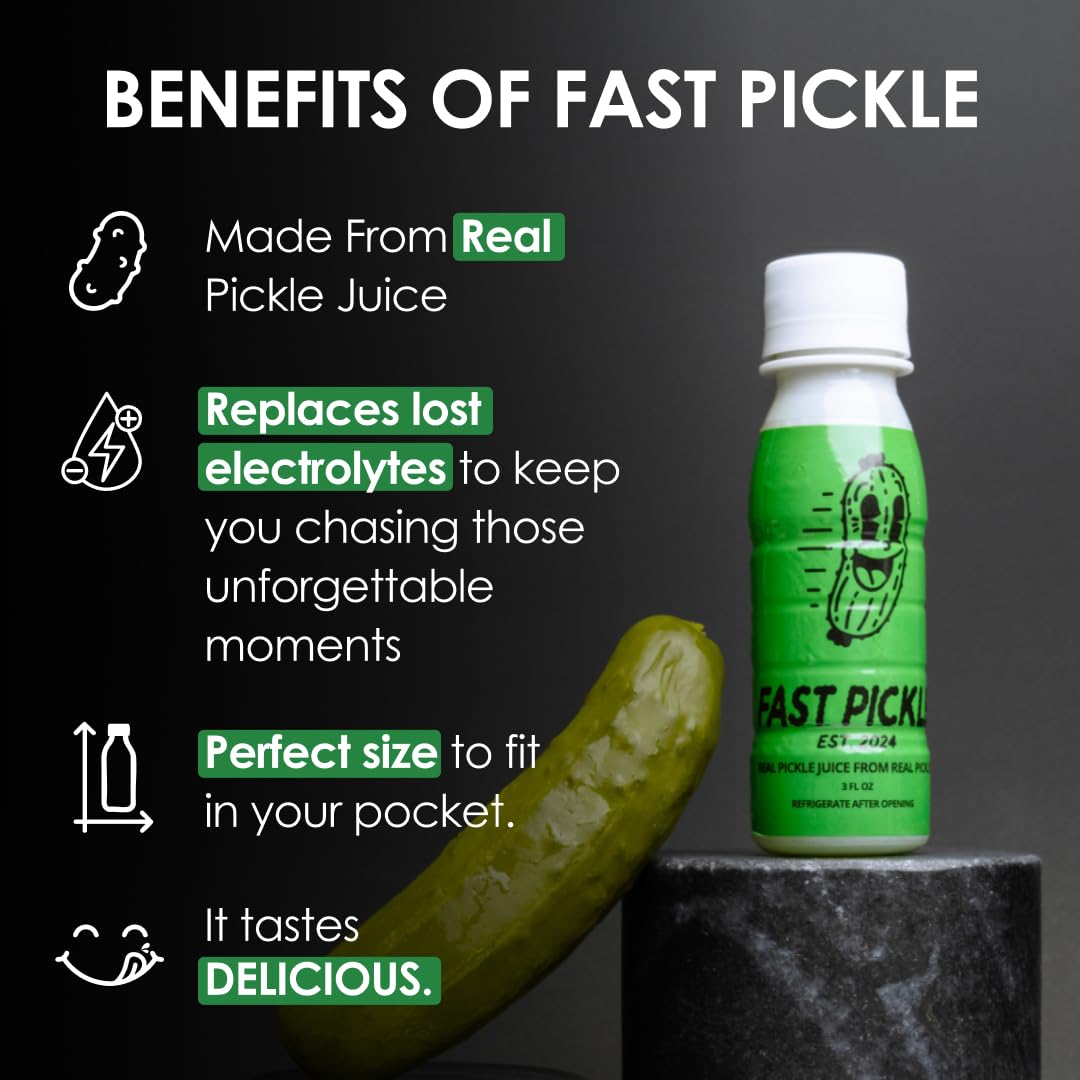 Fast Pickle Pickle Juice Shots - Hydration & Electrolyte Support, 3 Fl Oz, Pack of 24