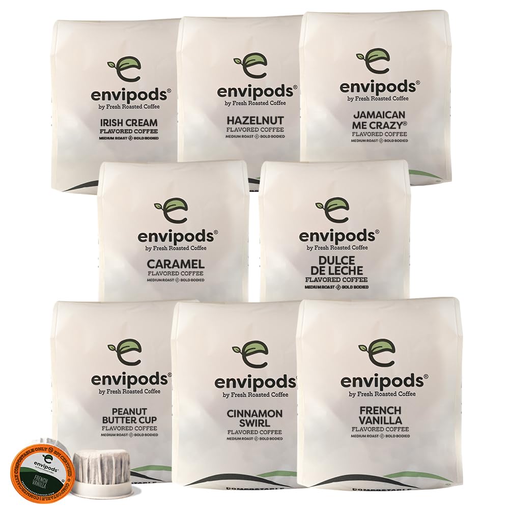 Fresh Roasted Coffee Flavored Compostable Envipods Variety Pack for Keurig, 96 Count, Kosher
