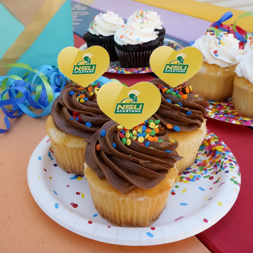 GRAPHICS & MORE Cupcake Picks Set of 6, Heart Decoration, Acrylic, Norfolk State University, One Size, Model CUPCAKE.HEART.CLCNOR.Z008407