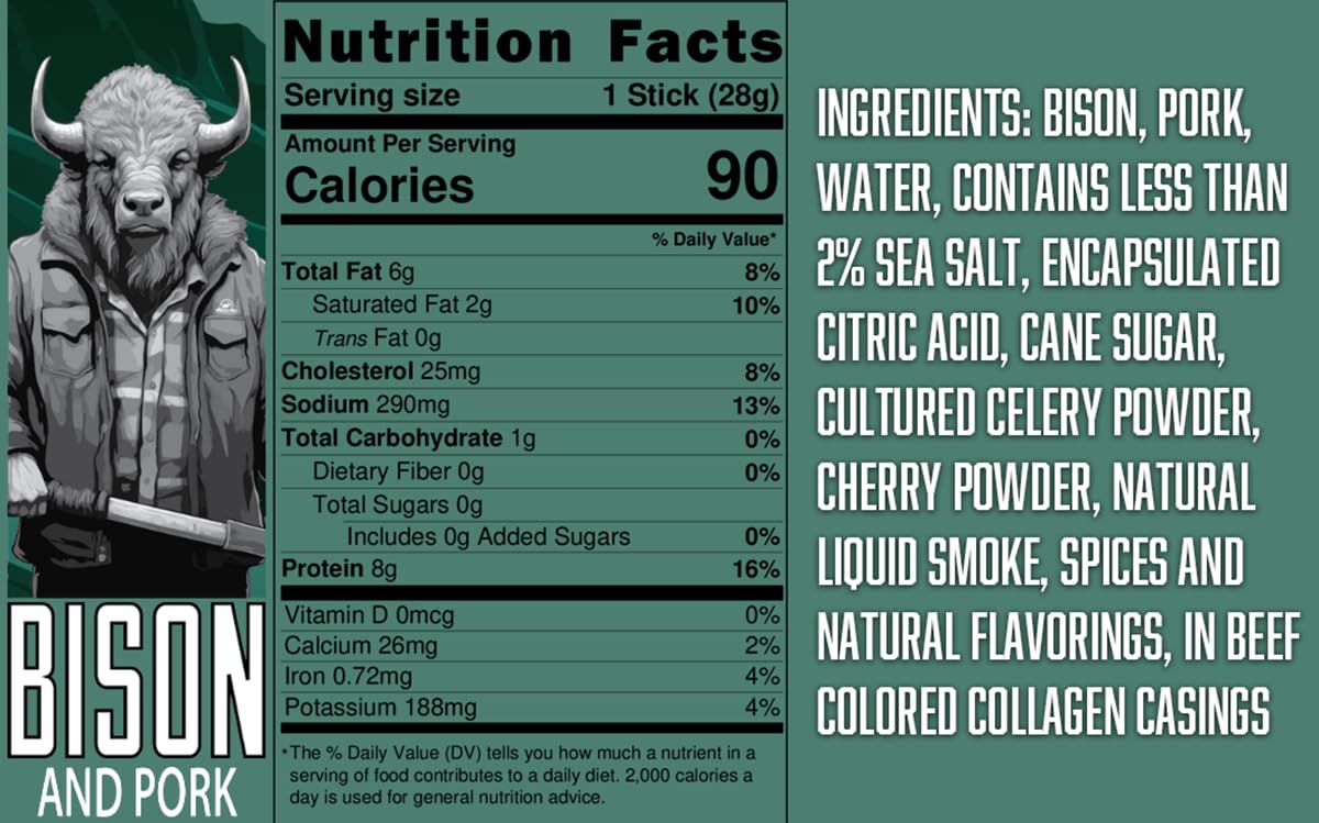 Pearson Ranch Since 1959 Meat Sticks Variety - Elk, Buffalo, Venison, Wild Boar - Exotic Jerky Sticks, No Added Nitrites, High-P