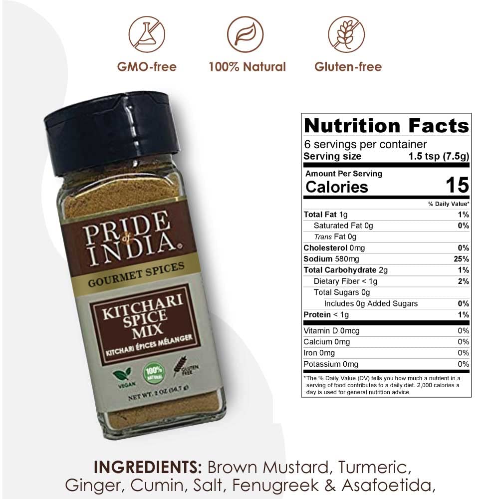 Pride Of India - Kitchari Spice Seasoning ?Made With Authentic Indian Spices ?Good For Health Cleanse & Diet ?Easy To Use ?2 Oz.