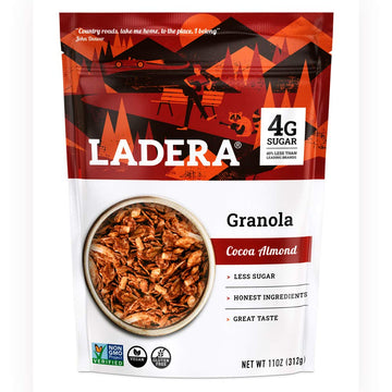 Ladera Granola  Cocoa Almond Granola  Low Sugar  Gluten Free & Vegan  Granola Breakfast  Healthy Snack  11 Oz