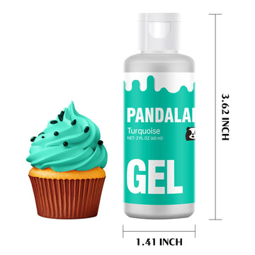 Turquoise Gel Food Coloring - Pandalab 2 Ounce High Concentrated Food Dye For Baking, Cake, Cookie, Fondant, Icing, Easter Egg,