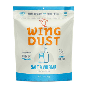 Kosmos Q Salt & Vinegar Wing Dust - 8 Oz Bag For Wings, Popcorn & More - Dry Bbq Wings Rub With Savory Salt & Tangy Vinegar For