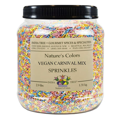 India Tree Natures Colors Vegan Carnival Sprinkles, 2.9 lb | Rainbow, Natural, Vegan, Red-3 Free, Top 9 Allergen-Free