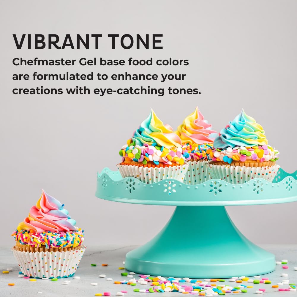Chefmaster Sunset Orange Gel Food Coloring | Vibrant Color | Professional-Grade Dye For Icing, Frosting, Fondant | Baking & Deco
