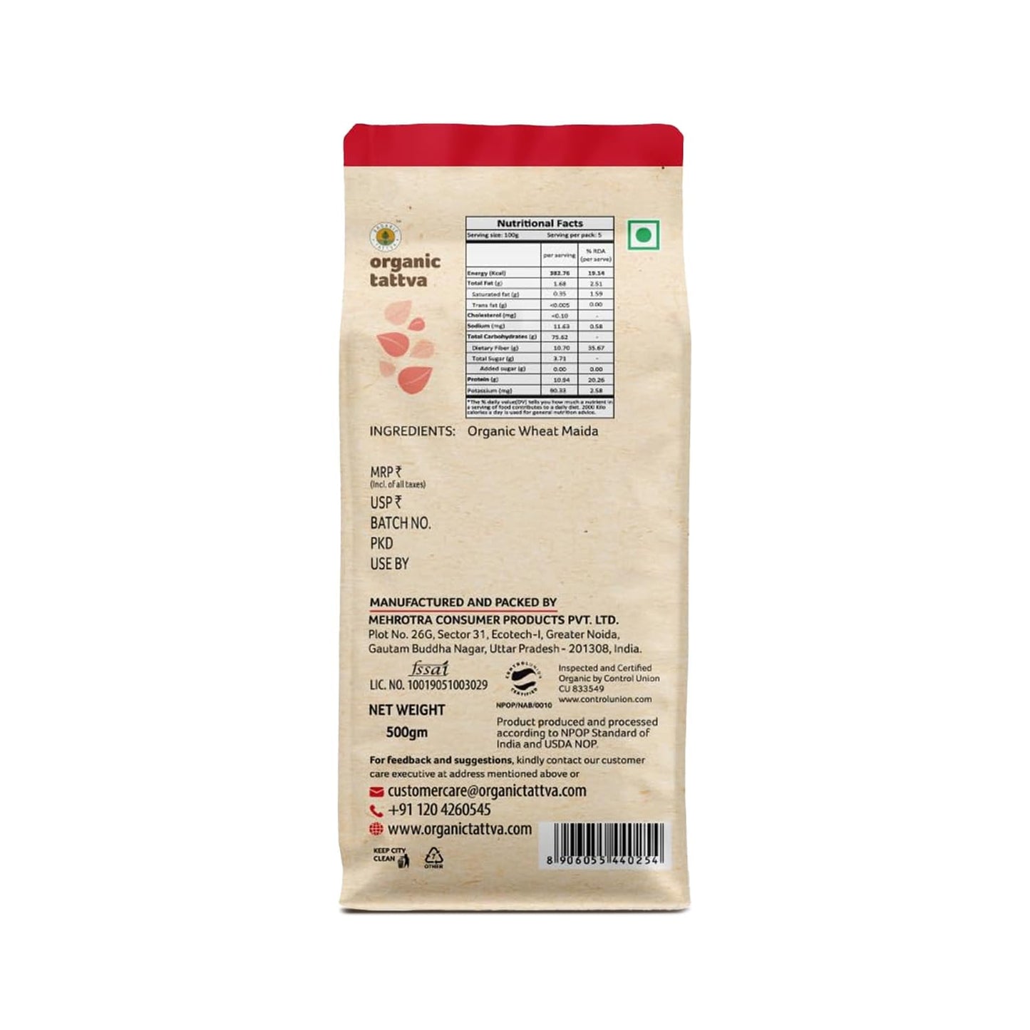 Organic Tattva, Organic Maida 500 Gram