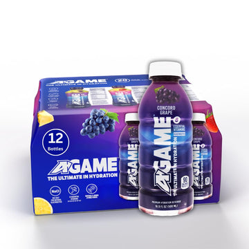 A-GAME Sports Drink, Concord Grape, The Ultimate Hydration Sports Beverage for Athletes, 8 Essential Vitamins including B, C, & 