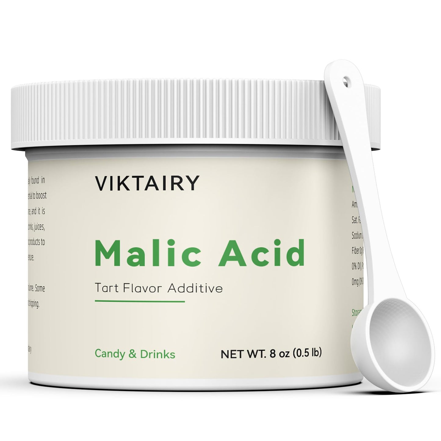 Viktairy 8 oz Malic Acid  Food Grade Malic Acid Powder Tart Flavor for Making Sour Candy  Sour Gummy Bears  Drinks  Juice  Baking  Wine