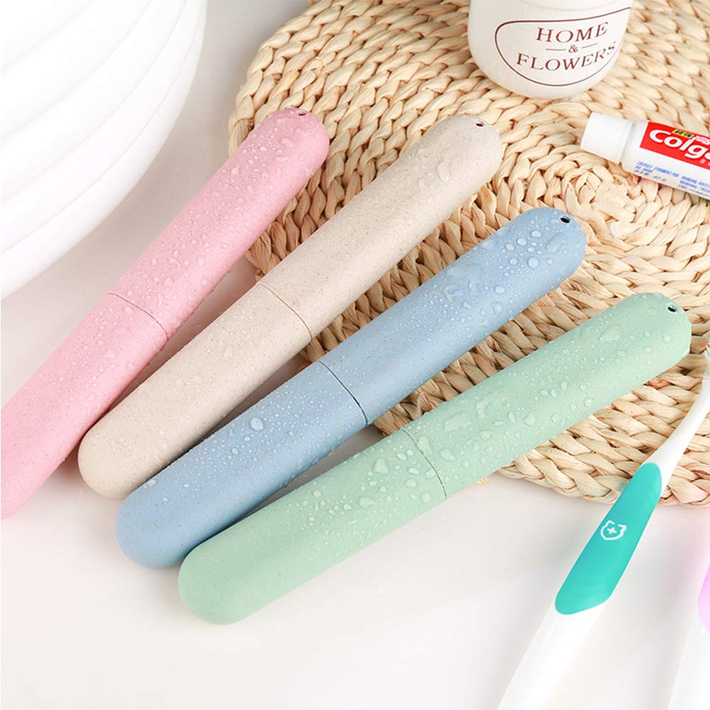 4 Pack Travel Toothbrush Case, Nexcurio Portable Breathable Toothbrush Holder For Travel/Camping/School/Home