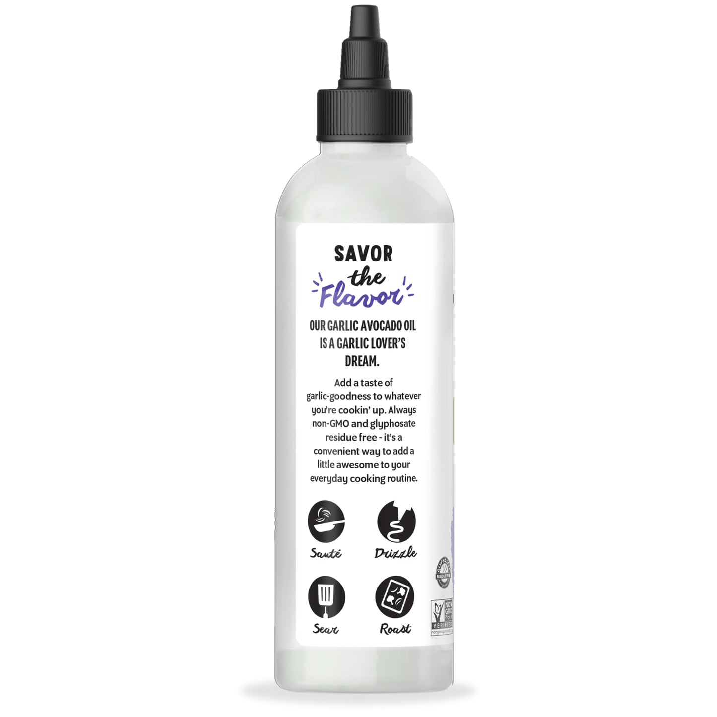 Chosen Foods Garlic Avocado Oil Squeeze Chef'S Bottle - 16.2 Fl Oz - For Drizzling, Saut  Ing, Roasting & Searing - High Smoke P