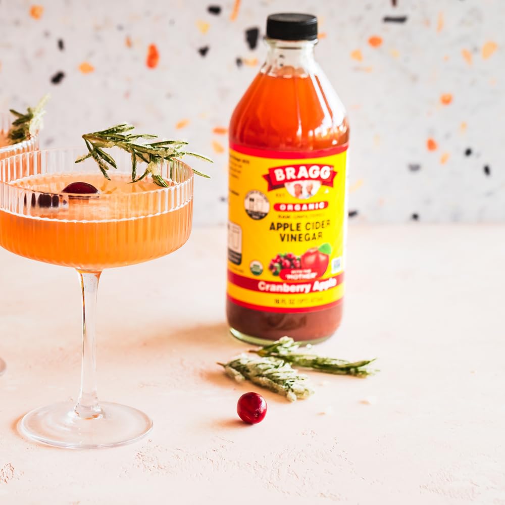 Bragg Organic Apple Cider Vinegar Cranberry Apple Blend With The Mother - 16 Fl Oz - Raw And Unfiltered