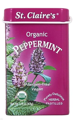Organic Premium Peppermint Mints St.Claires Organics 1.5 Oz Tin