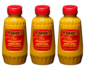Webers Premium Horseradish Prepared Mustard Squeeze Bottle (3) 12 Oz. Container