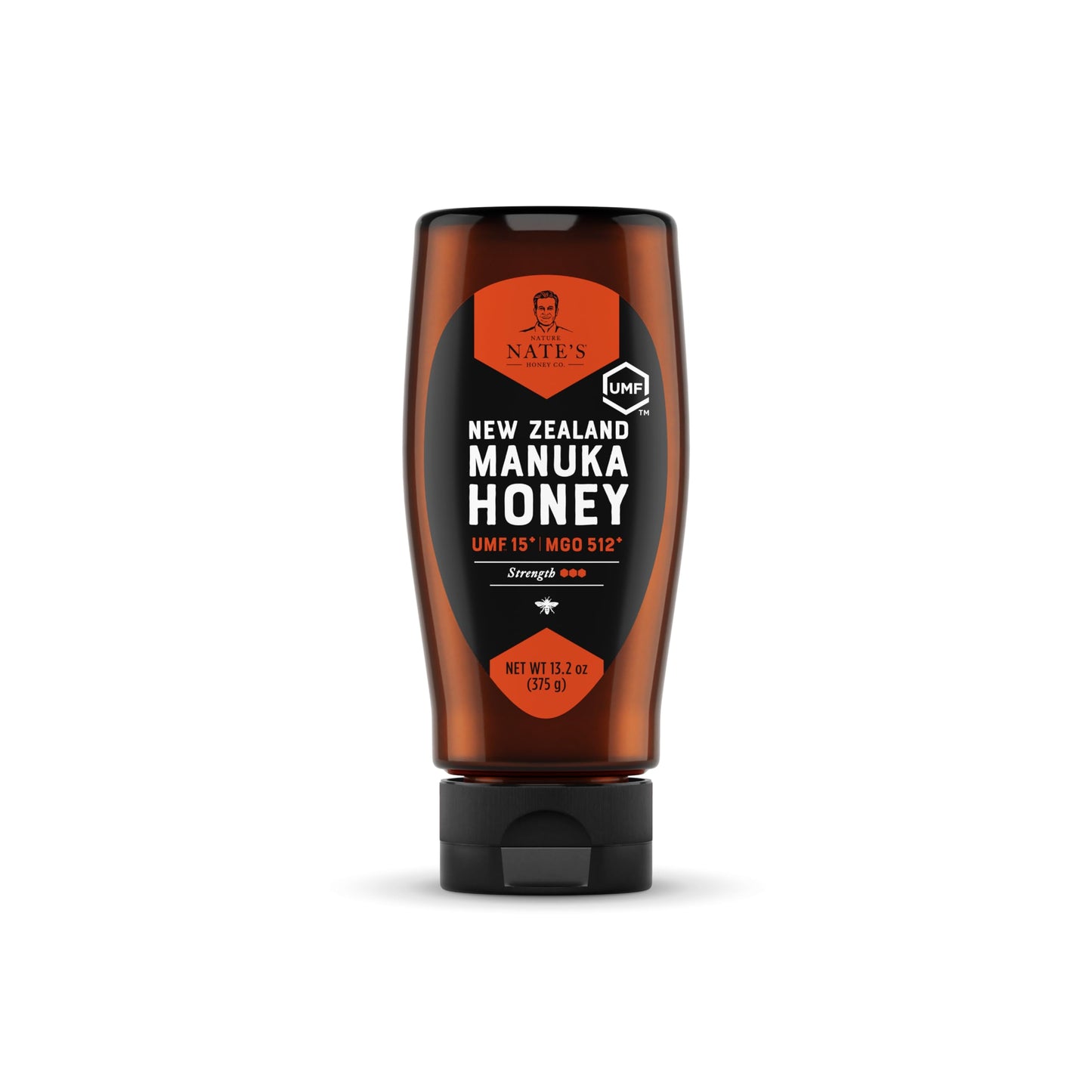 Nates Raw Manuka Honey New Zealand MGO 512+ | UMF Certified 15+ | 13.2 oz Squeeze Bottle