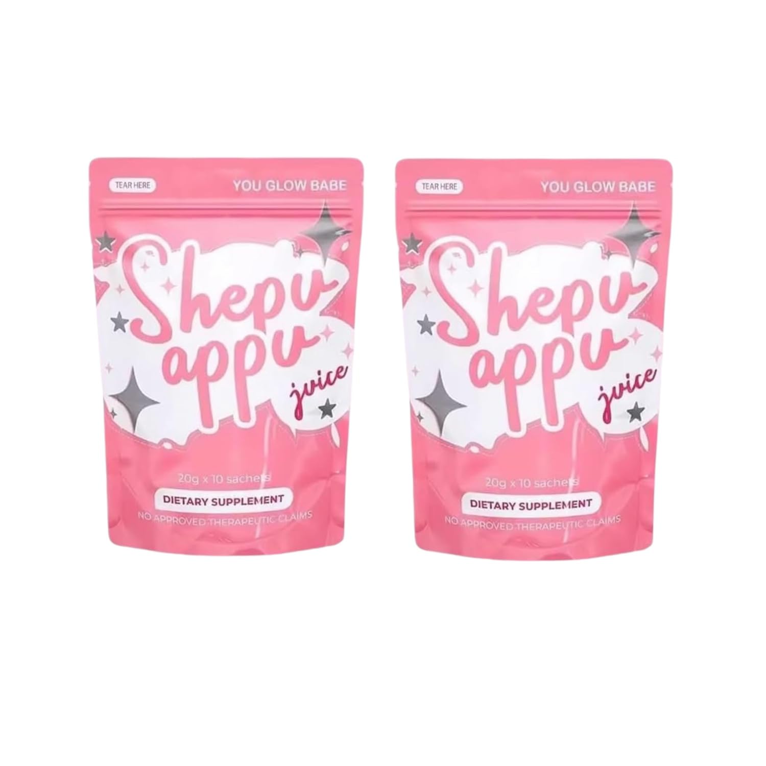 Generic APPU Juice Sachets, 20g Each, 2.65 Ounce Pack of 2, You Glow Babe Flavor, Model V4-XZOL-FPWZ