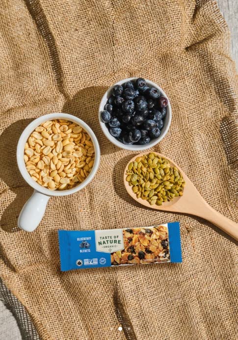 Taste of Nature Organic Snack Bars - Healthy, Gluten Free, Vegan - Variety Pack - 18 Bars x 40g Each