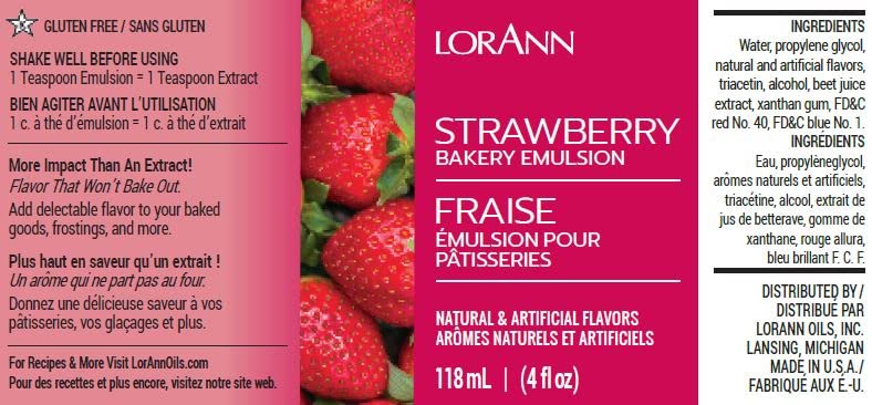 Lorann Oils Cream Cheese, Lemon, Strawberry Bakery Emulsion: Triple Flavor Blend, Ideal For Enhancing Complex Flavors In Baked G