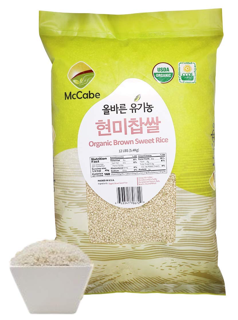 Mccabe Organic Brown Sweet Rice - Rich In Fibers And Minerals | Usda And Ccof Certified | Sticky Brown Rice | Product Of Usa | 1