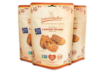 Nuts on the Run Sea Salt Caramel Pecan Pralines, Vegan, Gluten-Free Snack, 12 Ounces, Pack of 3