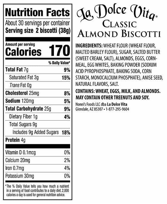 La Dolc'E Vit'A Classic Italian Biscotti, 40 Oz