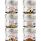 Gustus Vitae Italian Seasoning Gift Set - Artisanal Spice Blends, 4.67 oz (Pack of 6), Non-GMO, All Natural, Magnetic Tins, Silver