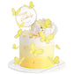BHNKGZNA 13 Pieces Butterfly Cake Toppers, 3D Pink Gold Decorations, Yellow, for Birthday Party, Wedding, Baby Shower