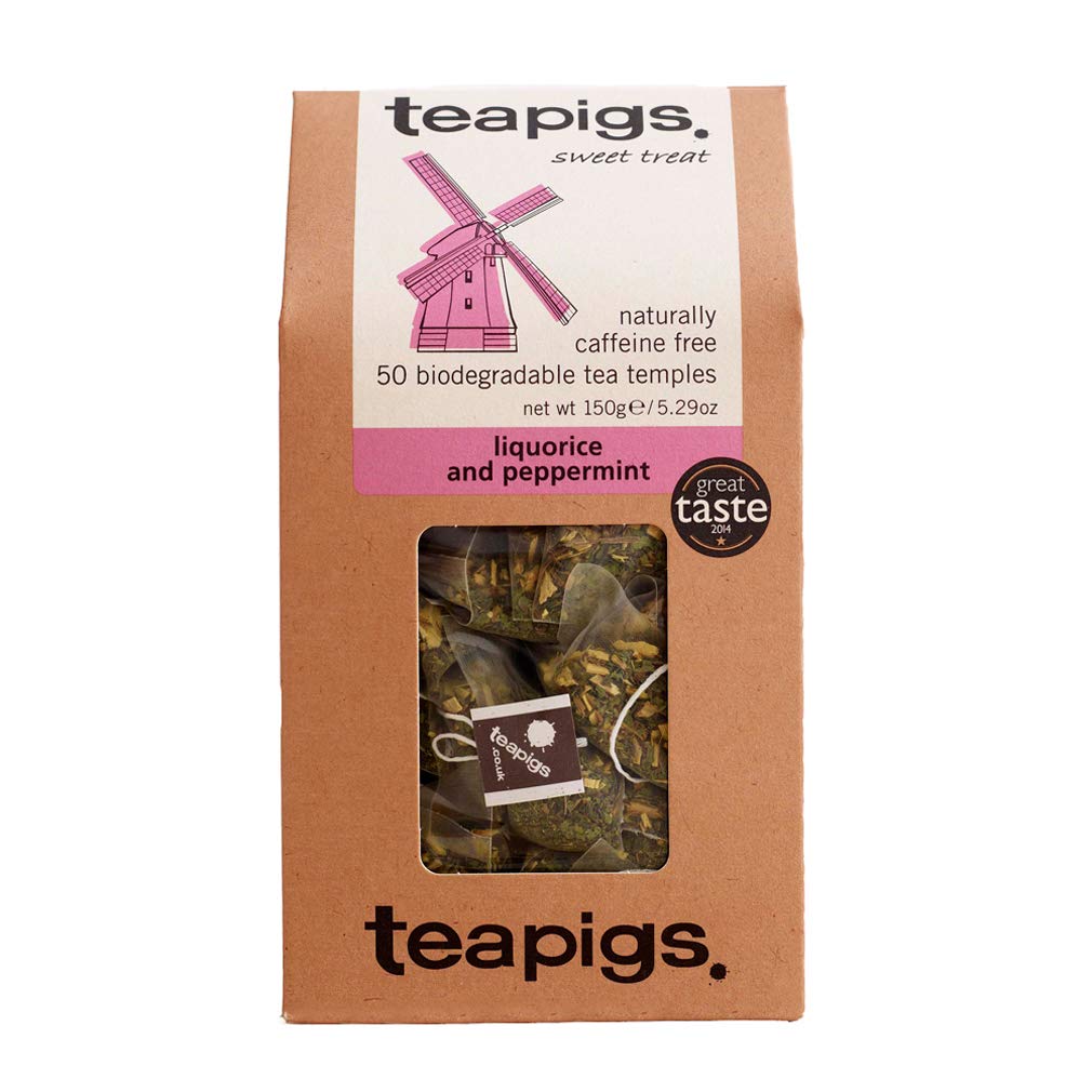 teapigs Liquorice and Peppermint Tea Bags, Sweet Flavor, 50 Count, Model 5422