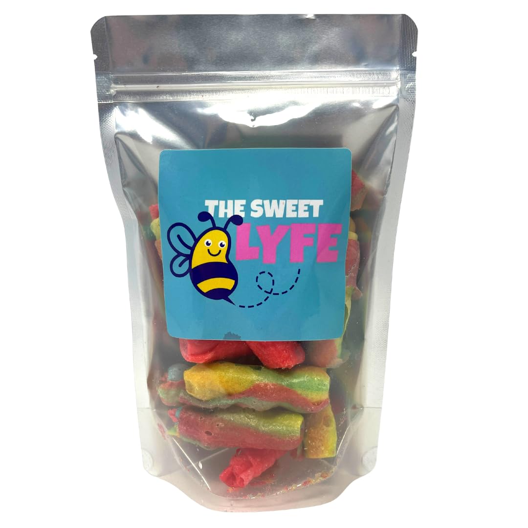 The Sweet Lyfe Freeze Dried Fruit Roll Ups 3.5 Oz Bag, 7 Fruit Roll Ups In Each Bag; Crispy And Delicious Freeze Dried Candy For Snacking: Tropical Tie Dye And Strawberry Blast Flavors