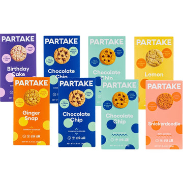 Gluten Free Soft Baked & Crunchy Vegan Cookies by Partake - 8 Boxes | Vegan, Allergy Friendly | No Peanuts, Soy, Dairy, Tree Nut