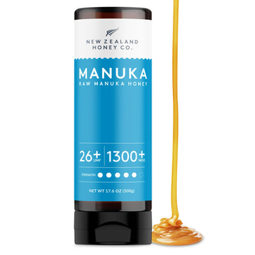 New Zealand Honey Co. Pure Manuka Honey Squeeze Bottle | Manuka Honey UMF 26+ / MGO 1300+ | 17.6oz | 1.1 lb. (500g)