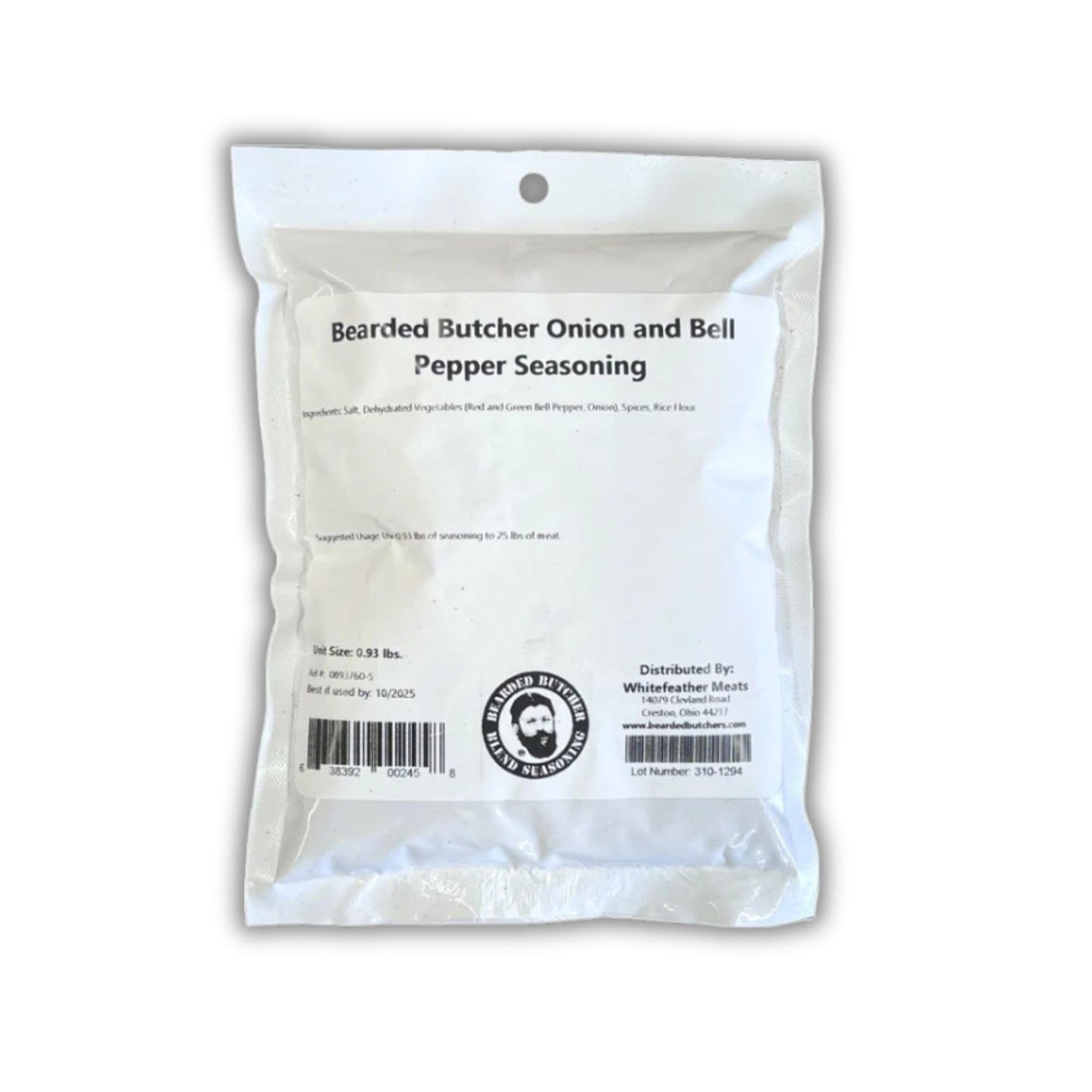 Bearded Butchers Onion and Bell Pepper Seasoning, 15 oz - For Up to 25 lbs of Meat - Perfect for Bratwurst, Sausage, and More - 