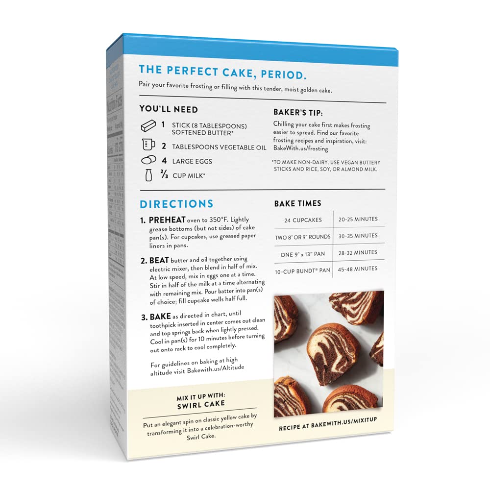 King Arthur, Gluten-Free Yellow Cake Mix, Gluten-Free, Non-Gmo Project Verified, Certified Kosher, Non-Dairy, 22 Ounces
